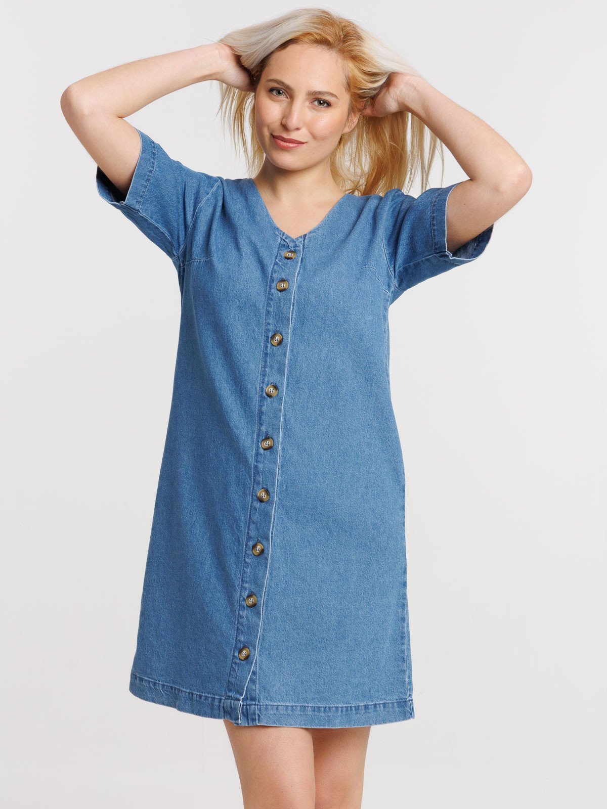 Robe denim stone coton femme