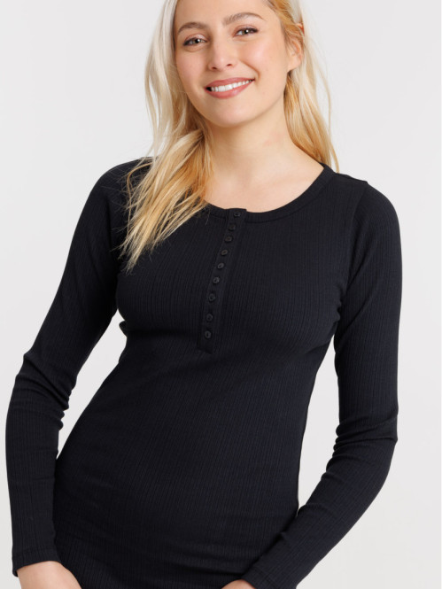 Robe maille côtelée longue femme