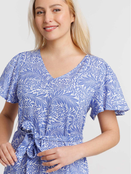 Robe fleurie bleu lavande femme Robe fleurie bleu lavande femme