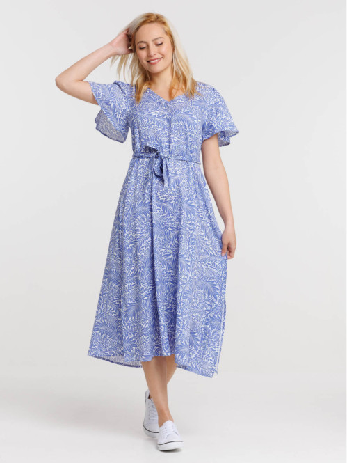 Robe fleurie bleu lavande femme Robe fleurie bleu lavande femme