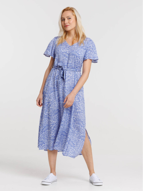 Robe fleurie bleu lavande...