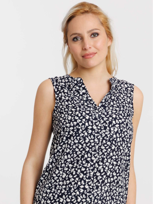 Blouse fleurie sans manches femme Blouse fleurie sans manches femme