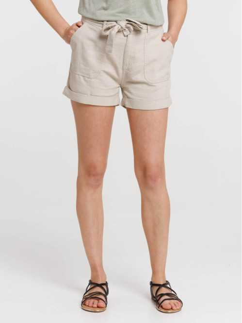 Short coloris lin femme