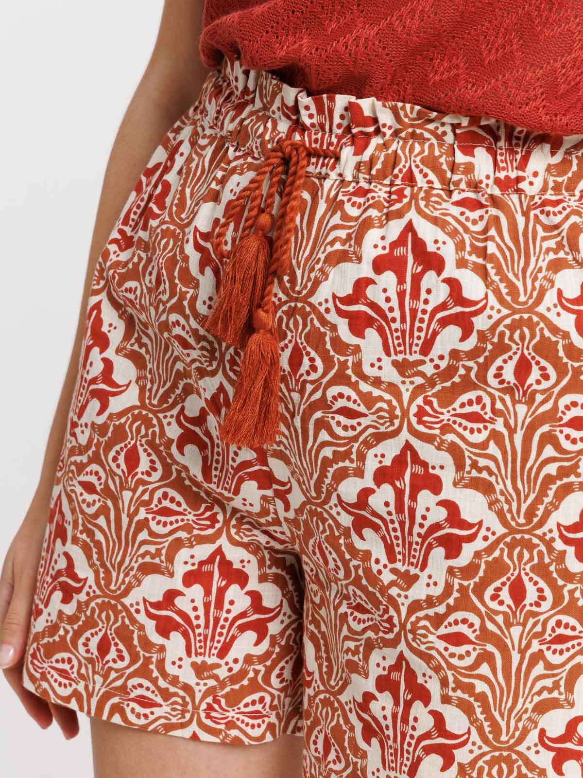 Short imprimé liens pompons femme Short imprimé liens pompons femme