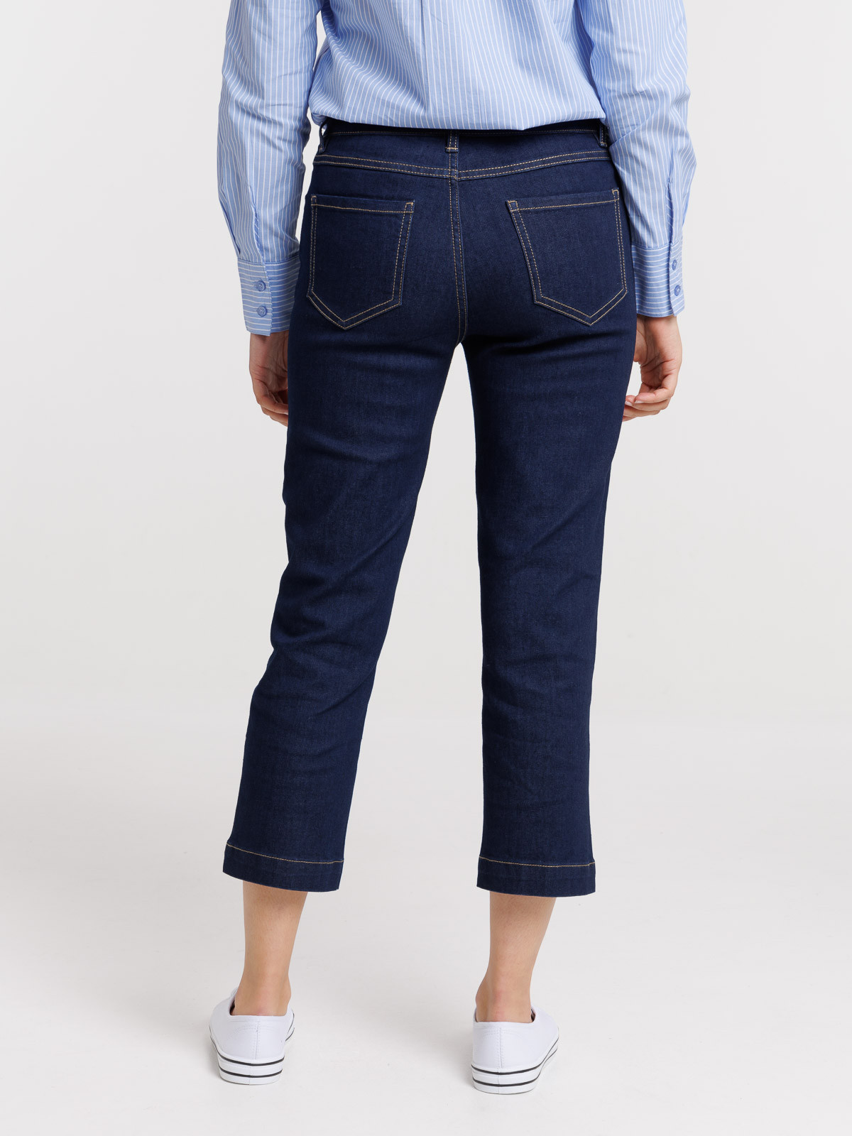 Pantacourt en jean brut femme