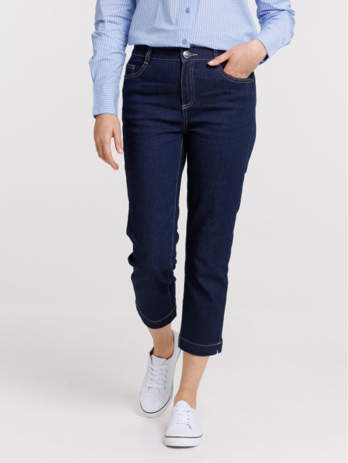 Pantacourt en jean brut femme