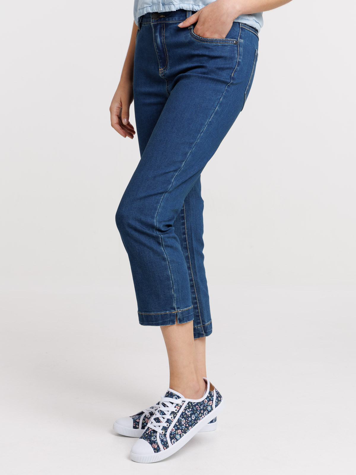 Pantacourt en jean stone femme Pantacourt en jean stone femme