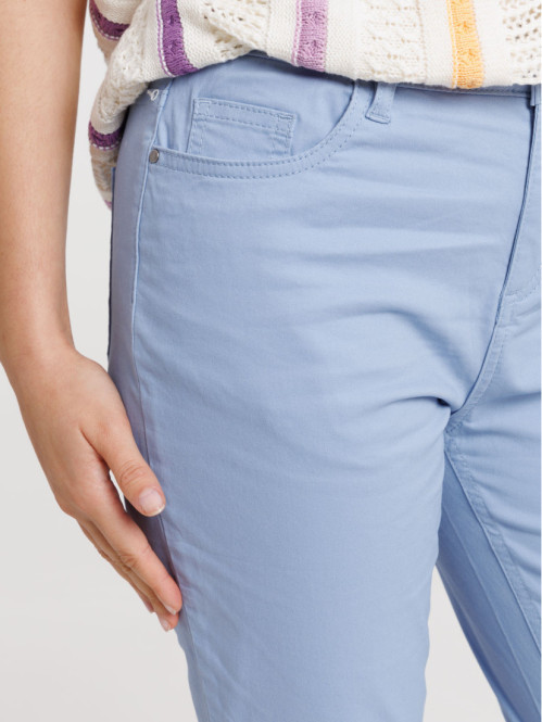 Pantacourt skinny bleu femme