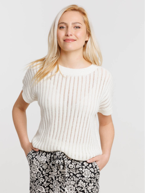 Pull ricotta manches courtes femme
