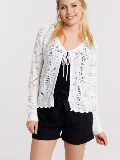 Gilet blanc à nouer femme