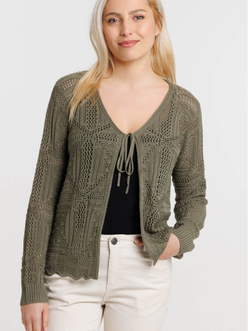 Gilet coloris trèfle à nouer femme