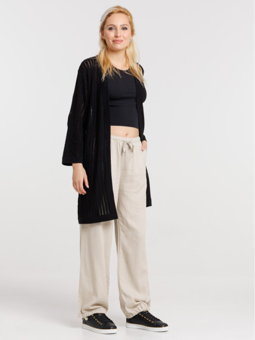 Gilet noir long femme