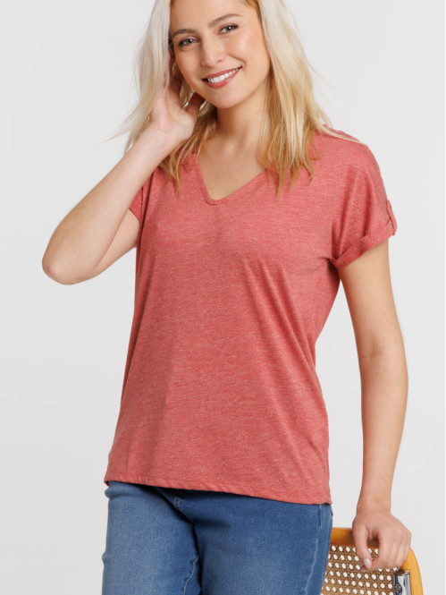 T-shirt rose femme dentelle...