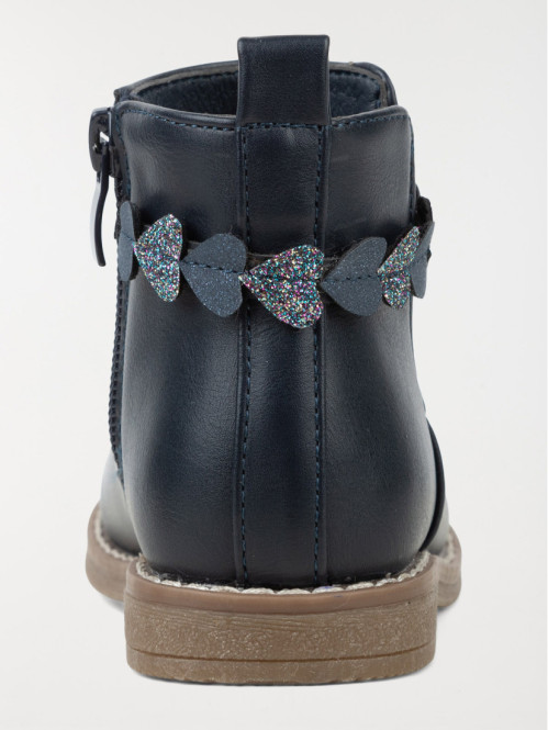 Bottine bride coeur fille navy (25-30) Bottine bride coeur fille navy (25-30)