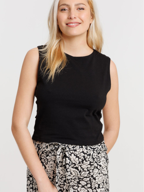 Débardeur noir femme