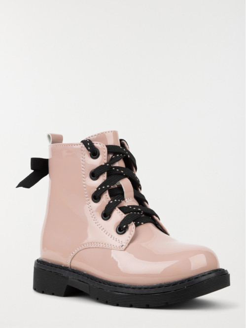 Bottine vernie rose lacet fille (25-30)
