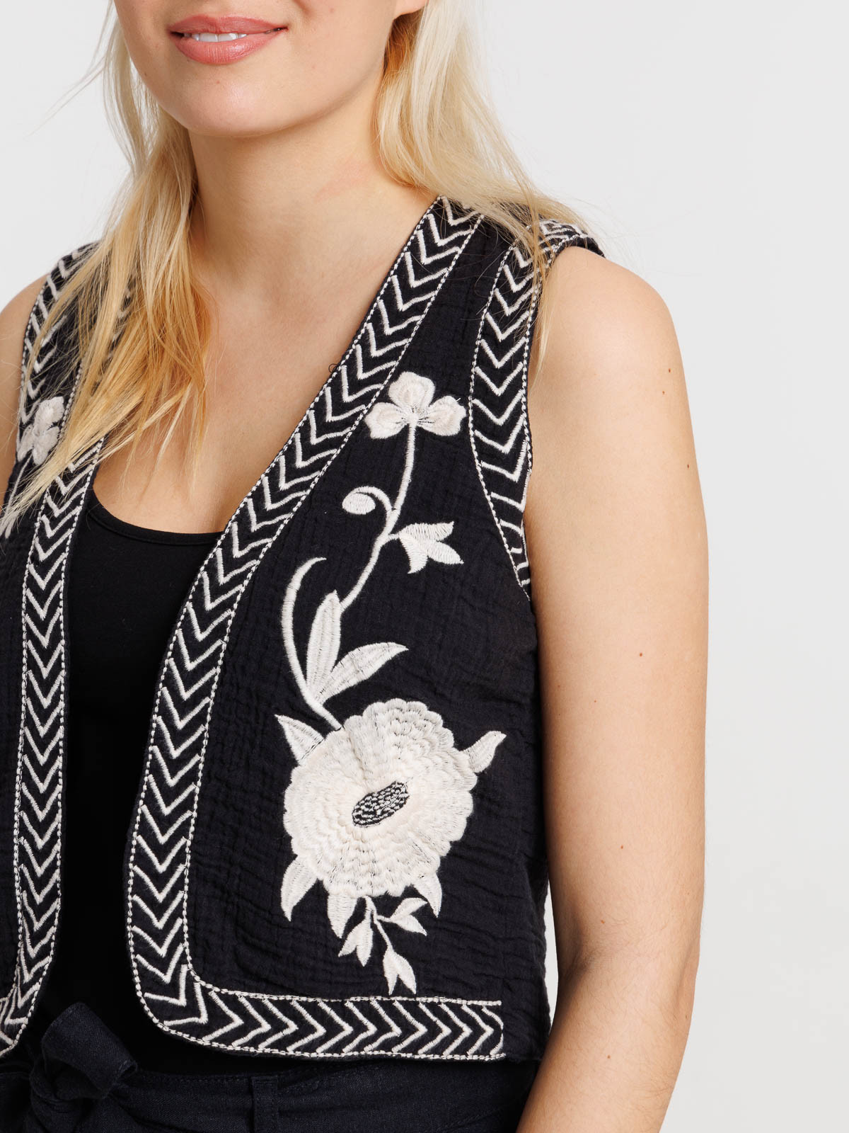 Veste imprimée noire femme