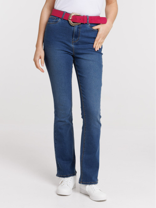 Jean bootcut ceinture stone femme