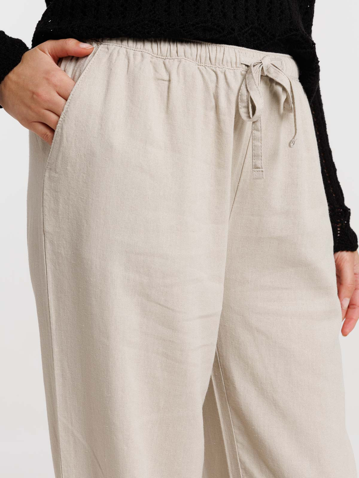 Pantalon coloris lin femme