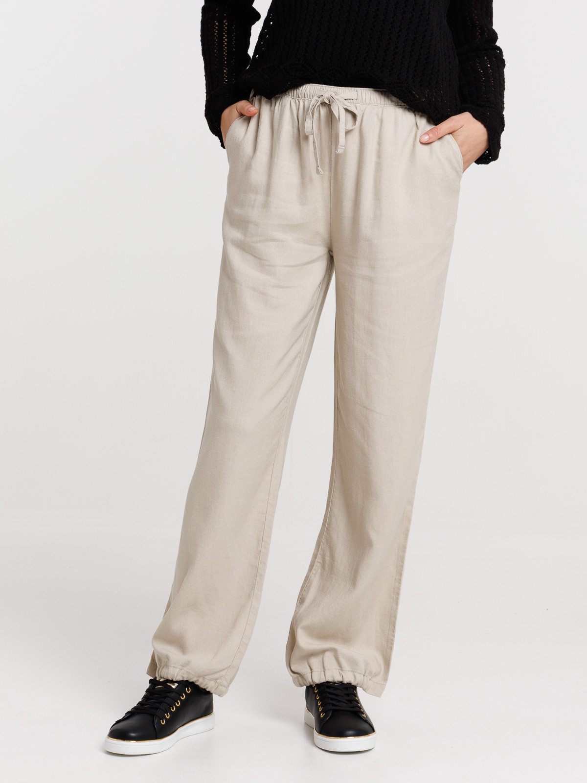Pantalon coloris lin femme