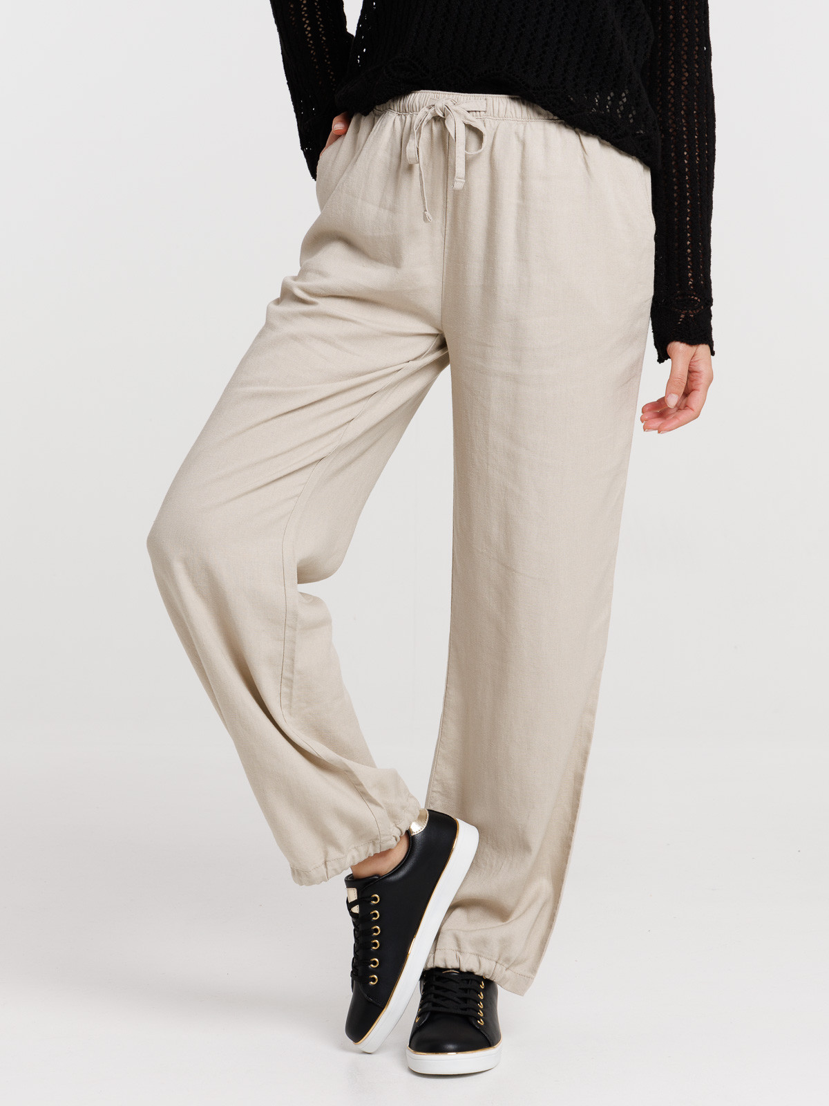 Pantalon coloris lin femme
