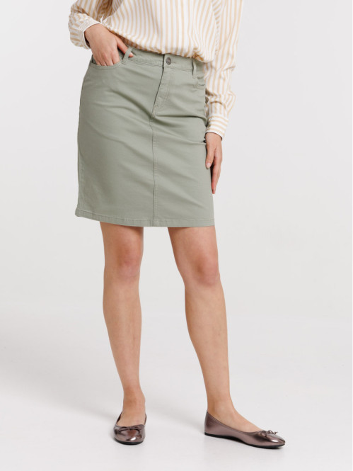 Jupe droite mousse clair femme