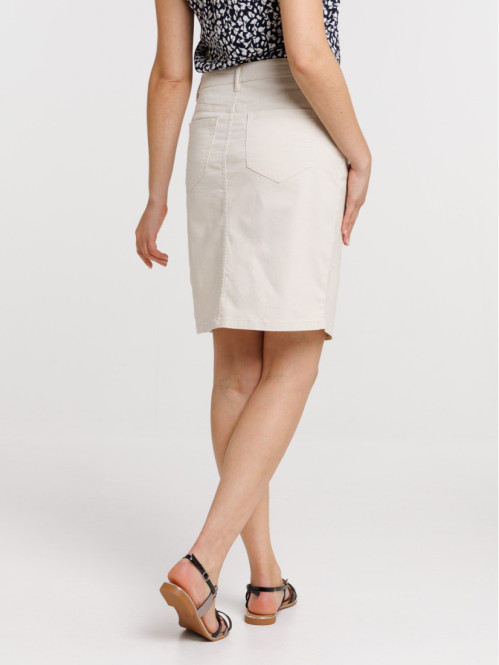Jupe droite beige femme