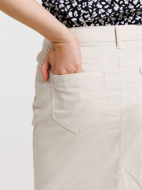 Jupe droite beige femme