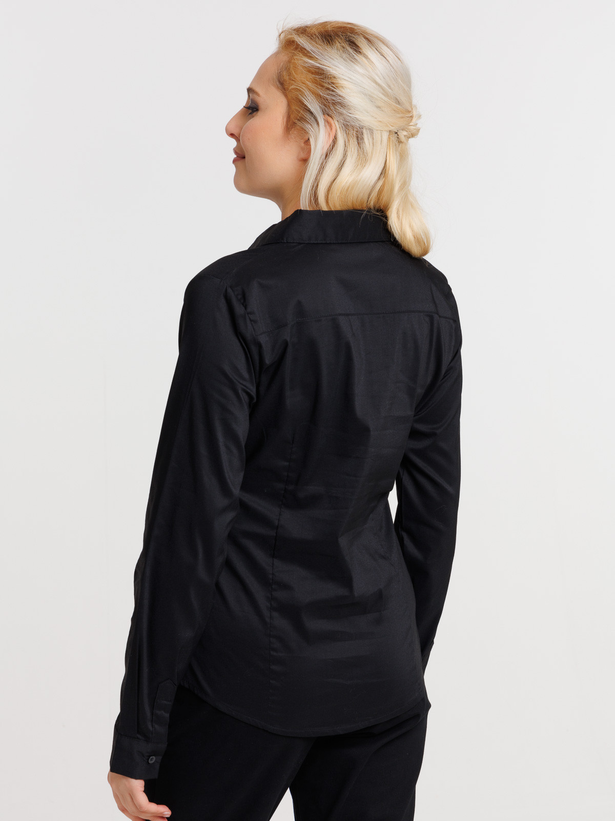 Chemise noire manches longues femme