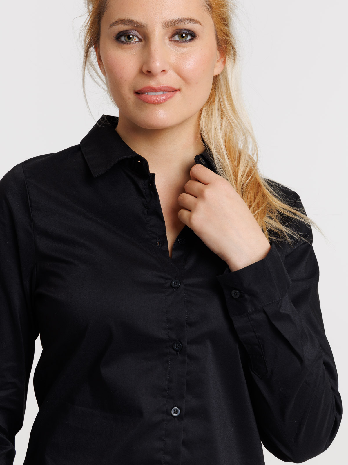 Chemise noire manches longues femme