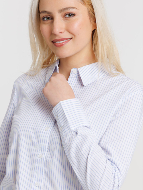 Chemise blanche rayée femme