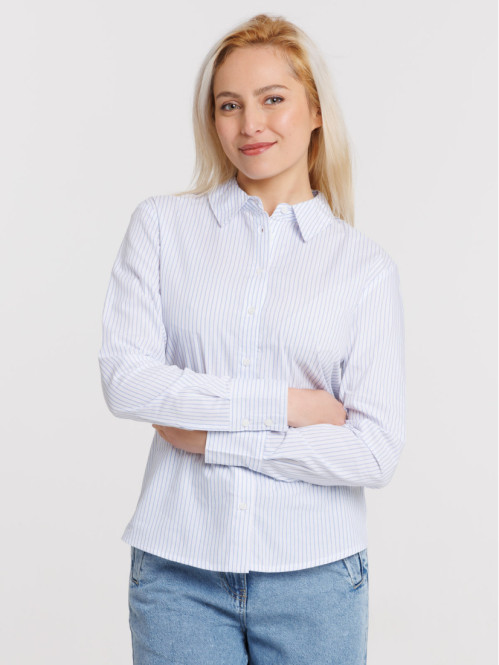 Chemise blanche rayée femme