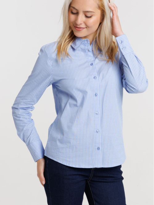 Chemise rayée manches longues femme