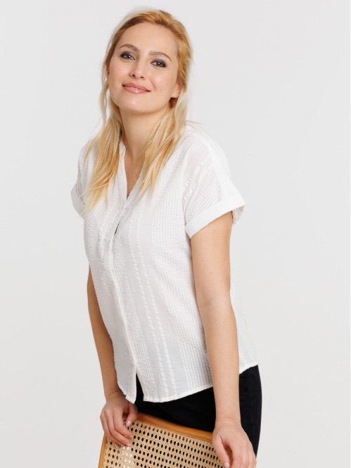 Chemise blanche manches courtes femme