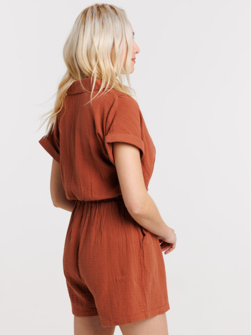 Combishort double gaze coton femme