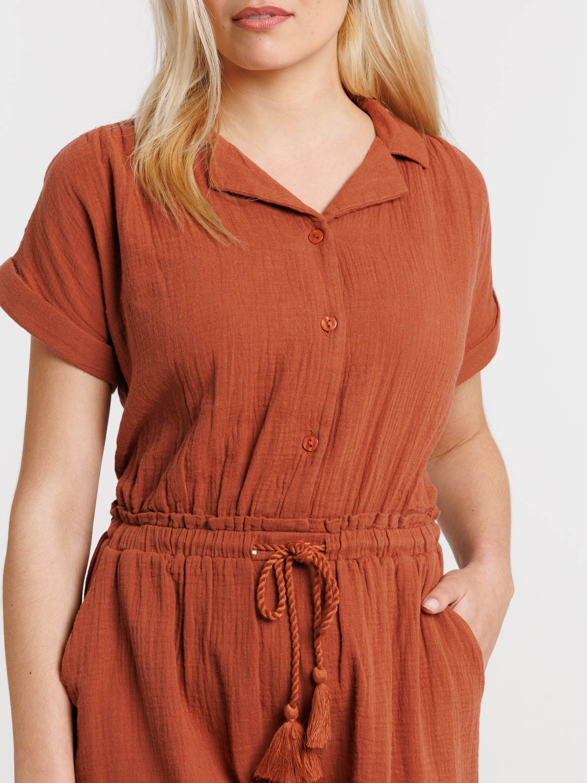 Combishort double gaze coton femme