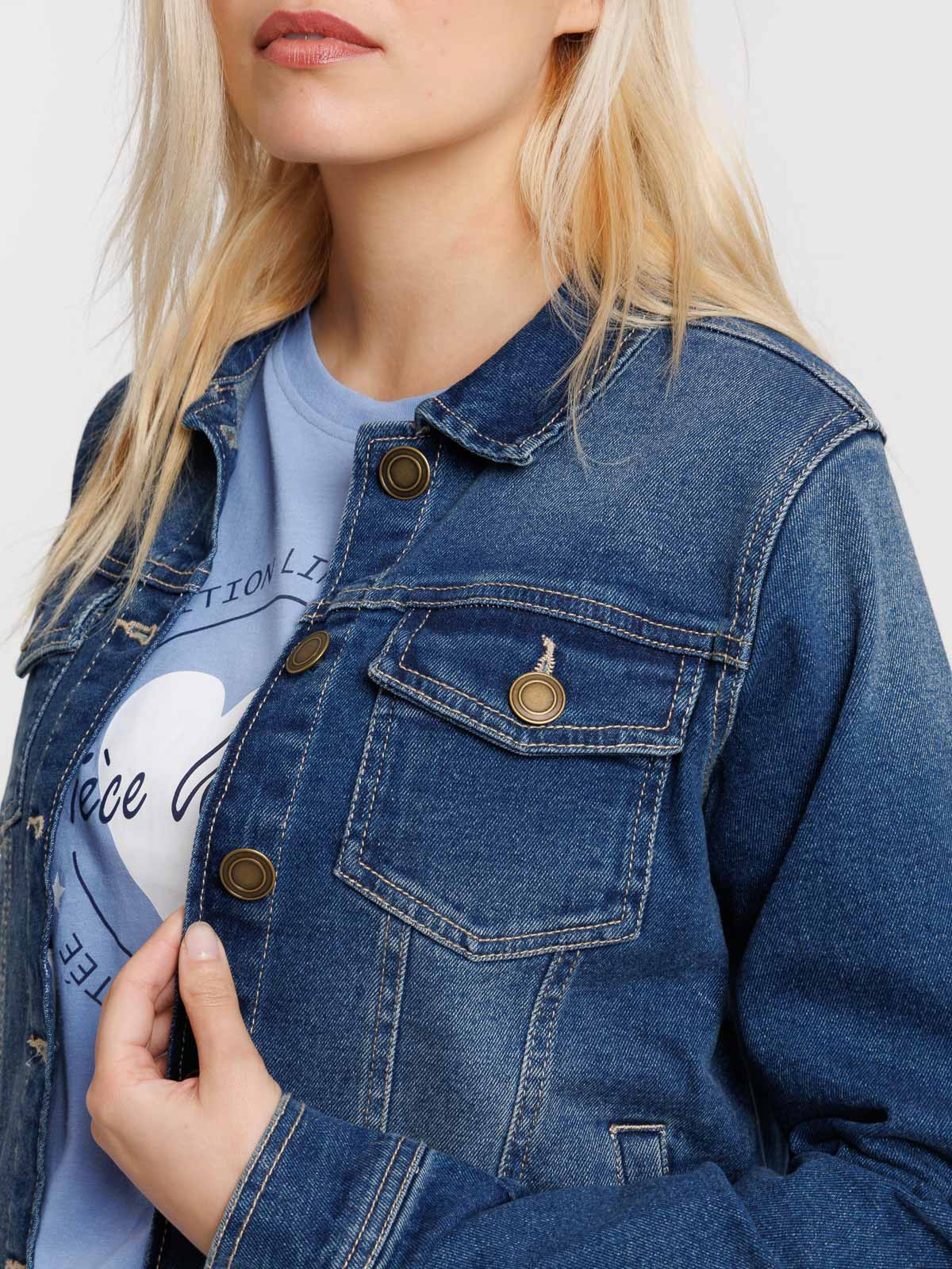Veste jean stone femme