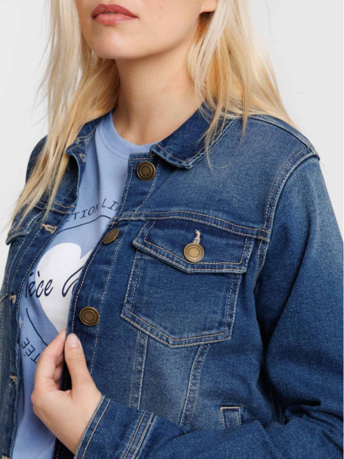 Veste jean stone femme
