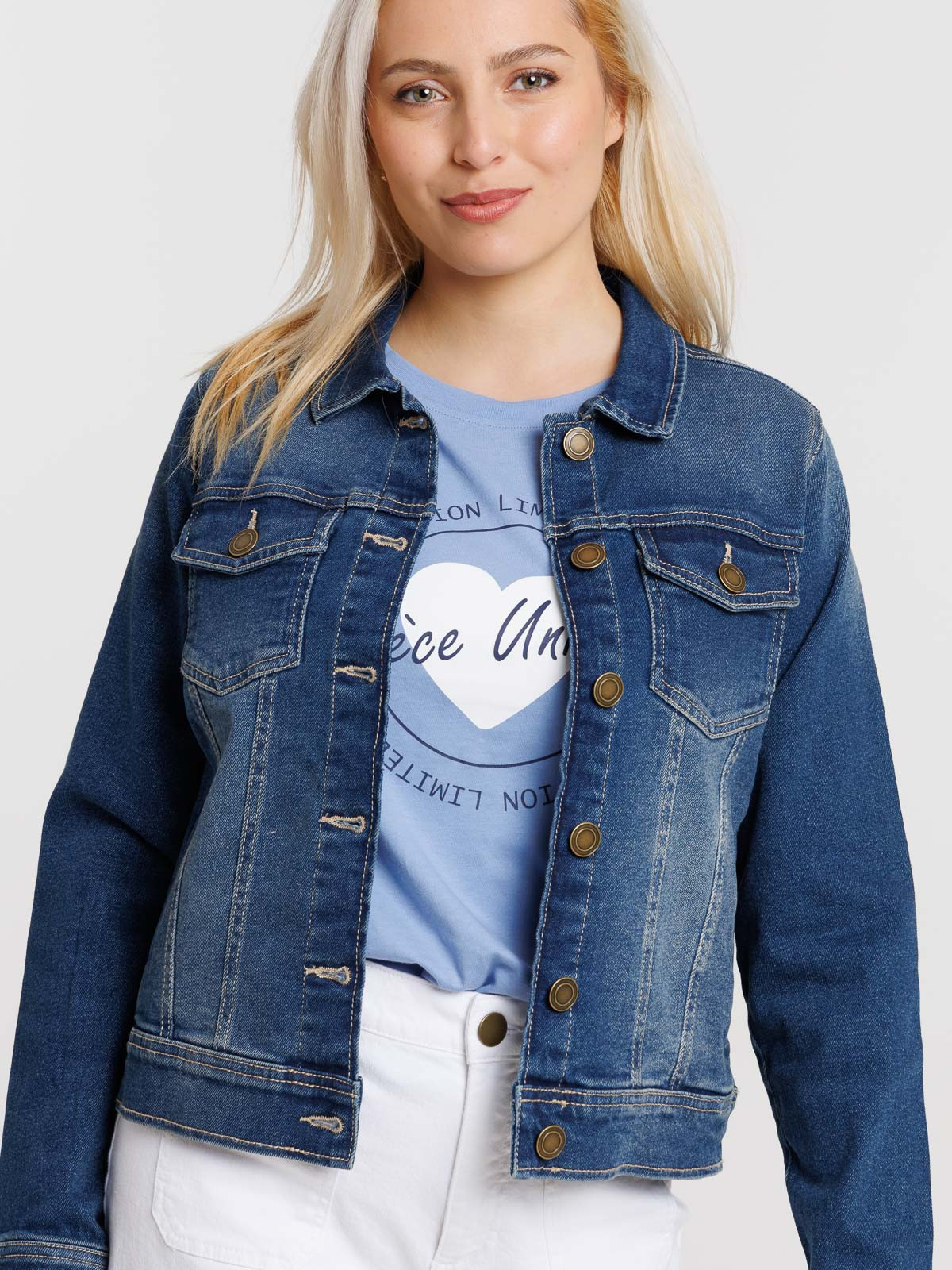 Veste jean stone femme