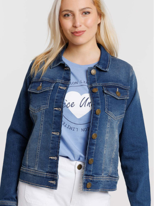 Veste jean stone femme
