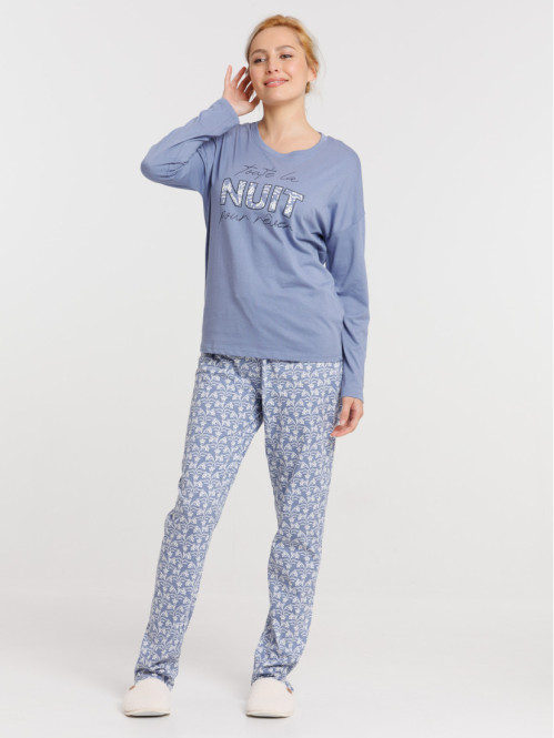Pyjama fleuri et message femme