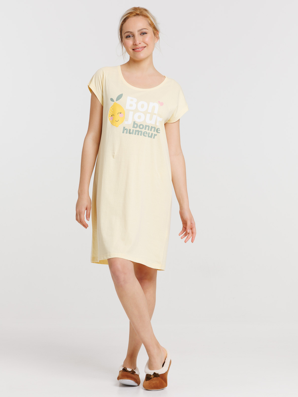 Chemise de nuit citron femme