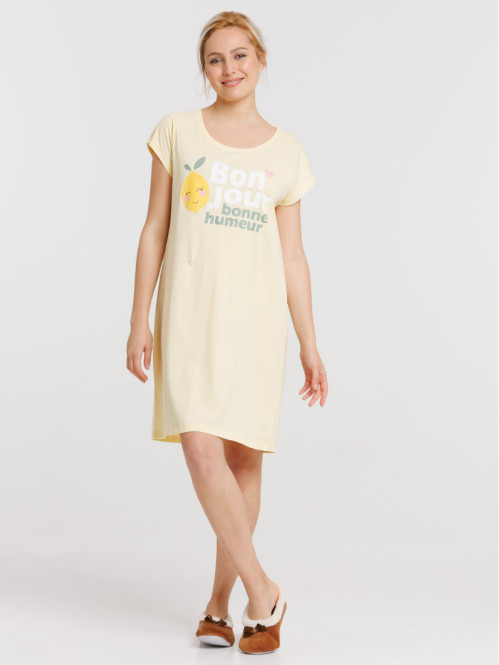 Chemise de nuit citron femme