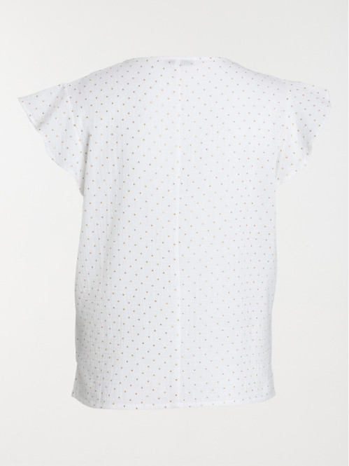 Top écru 100% coton grande taille femme Top écru 100% coton grande taille femme