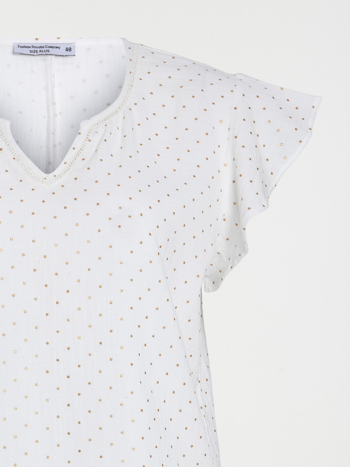 Top écru 100% coton grande taille femme Top écru 100% coton grande taille femme