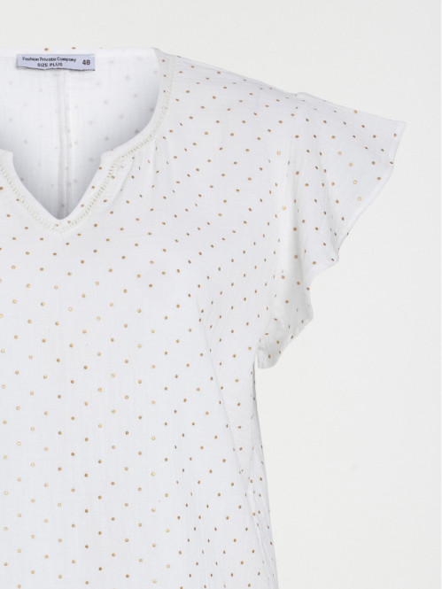 Top écru 100% coton grande taille femme Top écru 100% coton grande taille femme