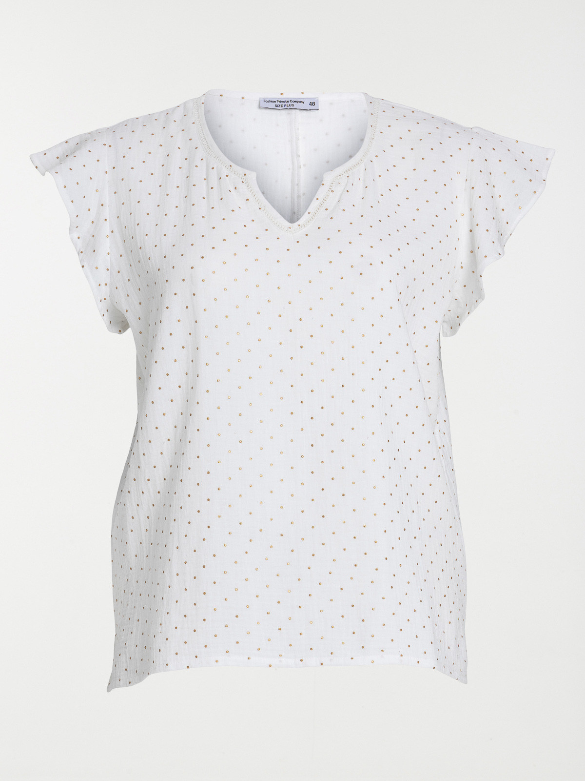 Top écru 100% coton grande taille femme
