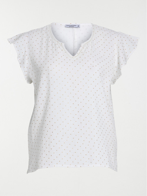 Top écru 100% coton grande taille femme