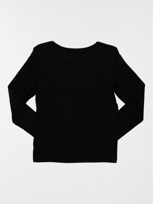 T-shirt noir imprimé fille (10-16A) T-shirt noir imprimé fille (10-16A)