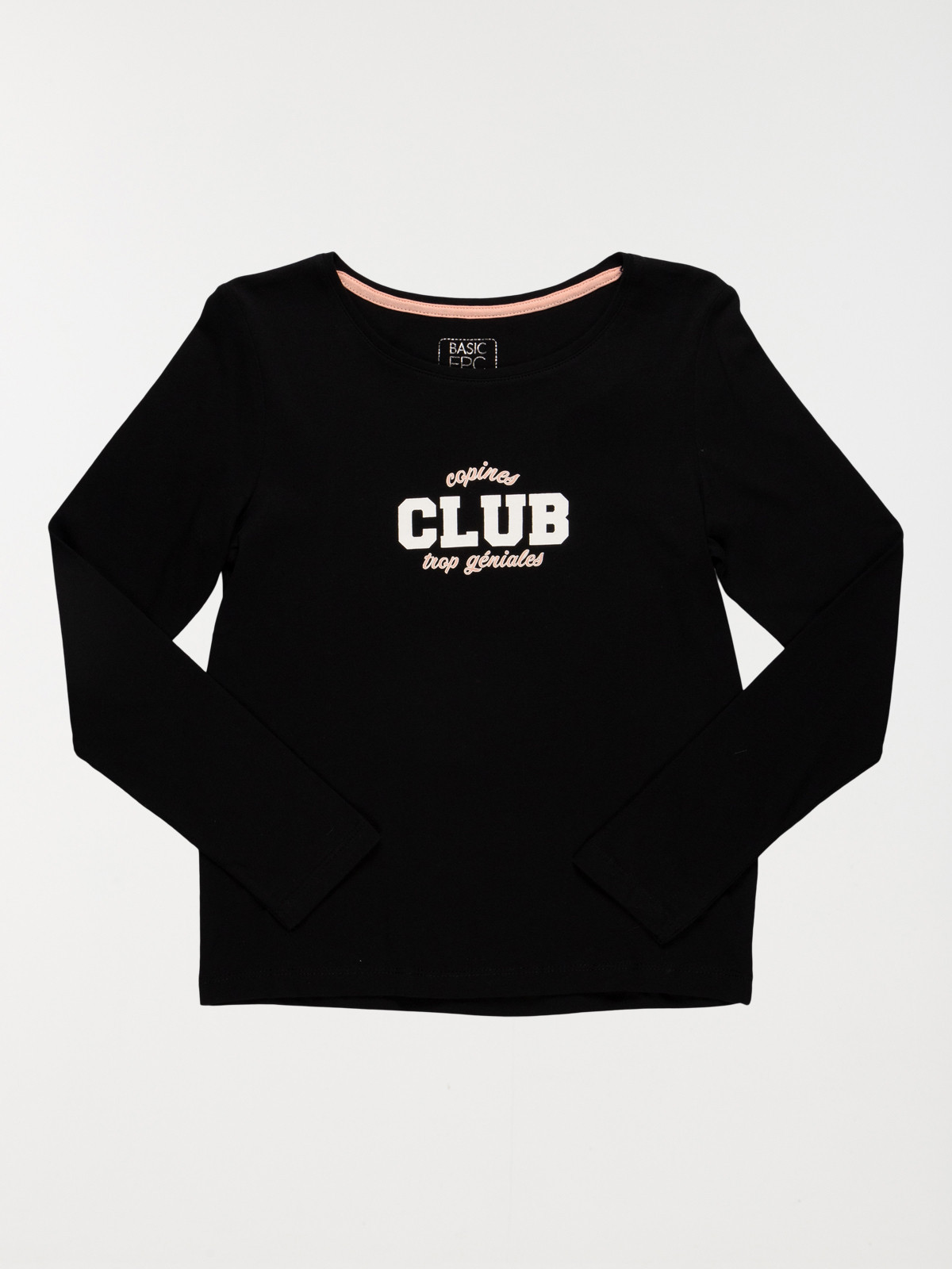 T-shirt noir imprimé fille (10-16A) T-shirt noir imprimé fille (10-16A)